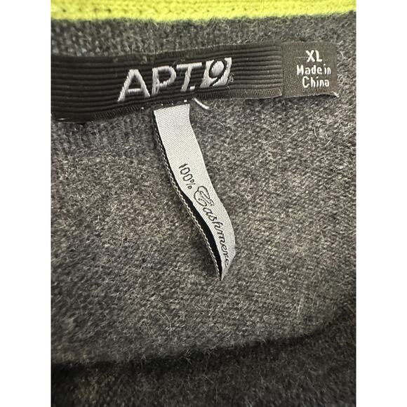 Apt 9 Cashmere Cardigan Sweater Gray Argyle Diamond Button Up Women's Size XL - Picture 14 of 16